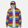 thumbnail image 2 of Daiia Colorful Glitter Rainbow UPF 50+ Sun Protection Hoodie Jacket Lightweight Long Sleeve Sun Shirt for Women Men with Pocket Hiking Outdoor-Small, 2 of 7