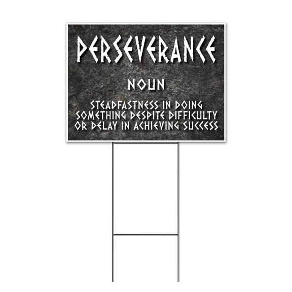 Perserverance Definition (18" x 24") Yard Sign, Includes Metal Step Stake