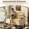 thumbnail image 5 of 48" Loveseat Sofa, Modern Corduroy Couch with 2 Pillows and Side Storage Pocket, 2 Seater Small Sofa for Living Room Bedroom Apartment Office, Beige, 5 of 7