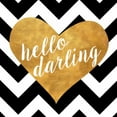 thumbnail image 2 of SD Graphics Studio 20x20 White Modern Wood Framed Museum Art Print Titled - Gold Chevron Hearts Square II, 2 of 4