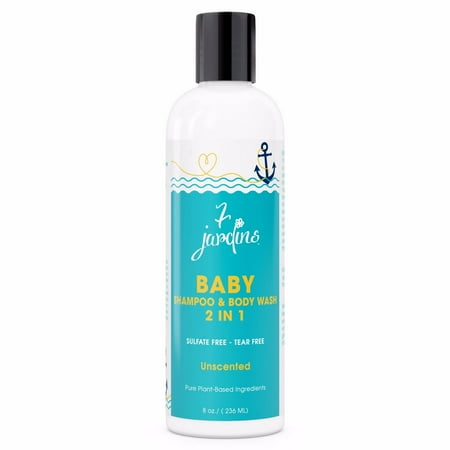 Pure Baby Wash - 7 Jardins Baby Shampoo & Body Wash 2 In 1 Unscented Pure Plant-Based Ingredients
