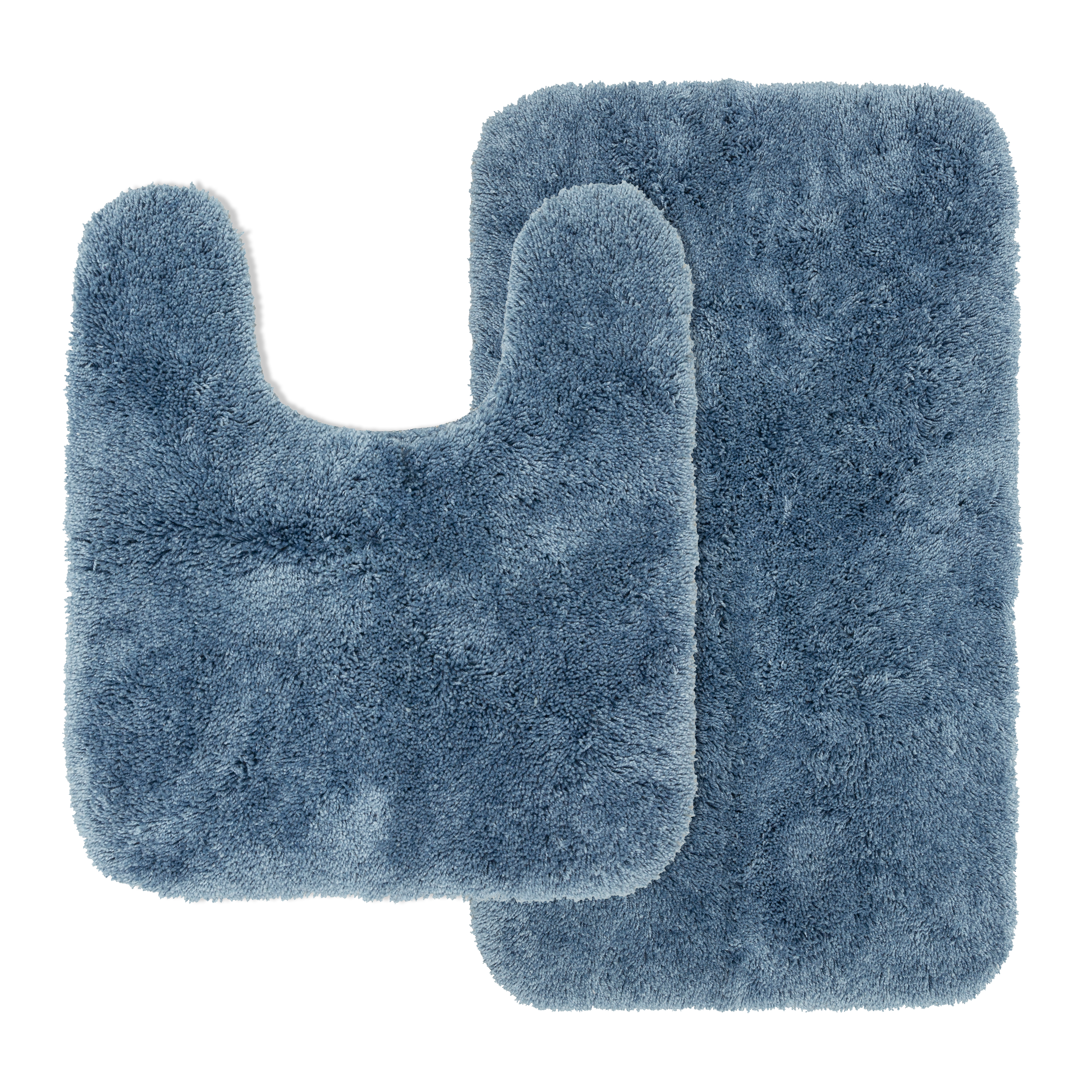 Mainstays Performance 2 Piece Bath Rug Set, Blue Linen, 19.5" x 34