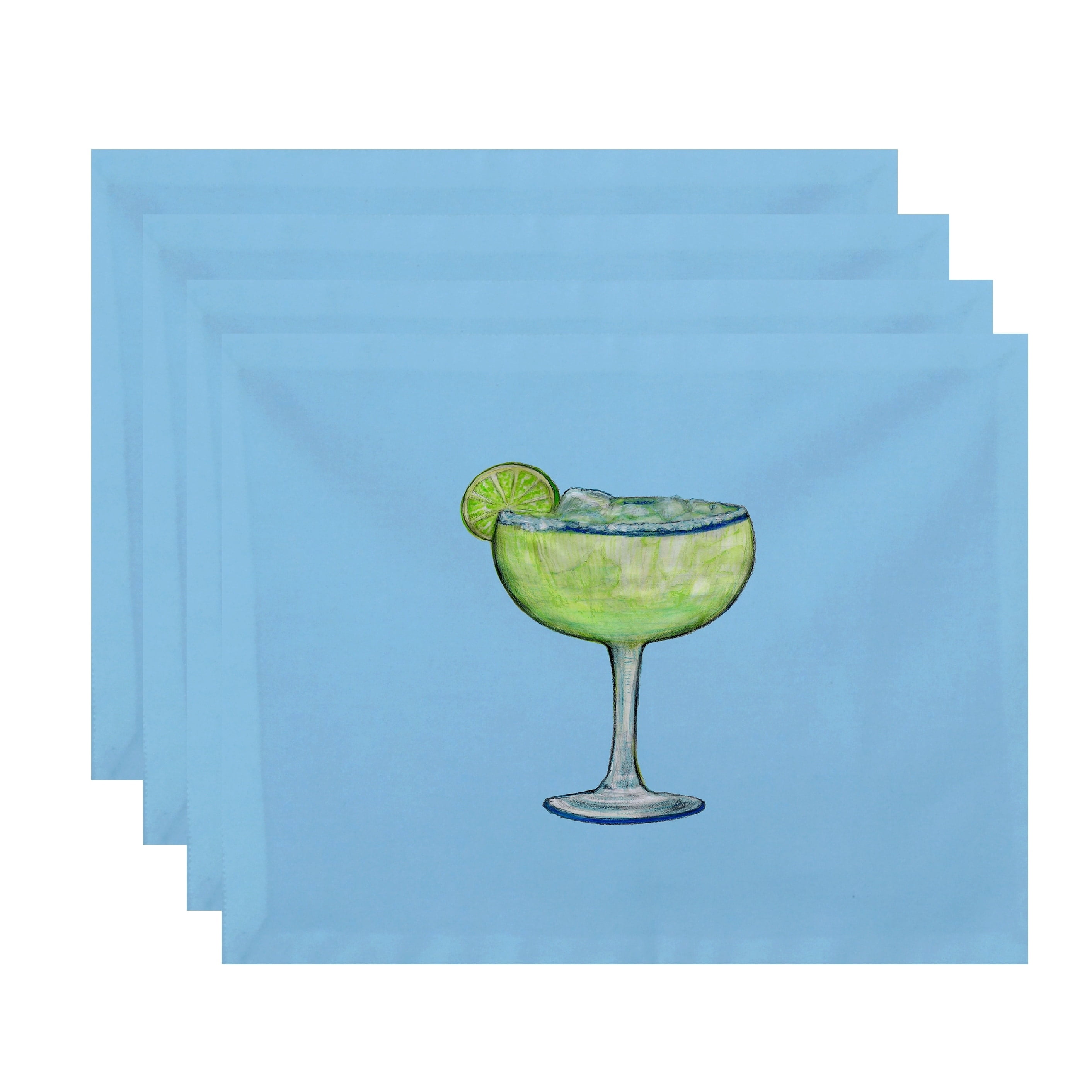 Simply Daisy, 18 x 14 Inch Margarita Plain Geometric Print Placemat (set of 4), Coral