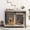 Grey with Wheels, variant on Dog Crate Furniture with Flip Top, 37" Dog Cage Furniture with Sliding Barn Door, Wheels and Removable Divider, Furniture Style Dog Crate Table, Indoor Dog Kennel for Large Dogs, White