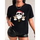 thumbnail image 1 of Camiseta informal de algodón transpirable de manga corta para mujer, con estampado de Papá Noel y letras, cuello redondo, ideal para primavera, verano y otoño. Ideal para deportes de ocio., 1 of 7