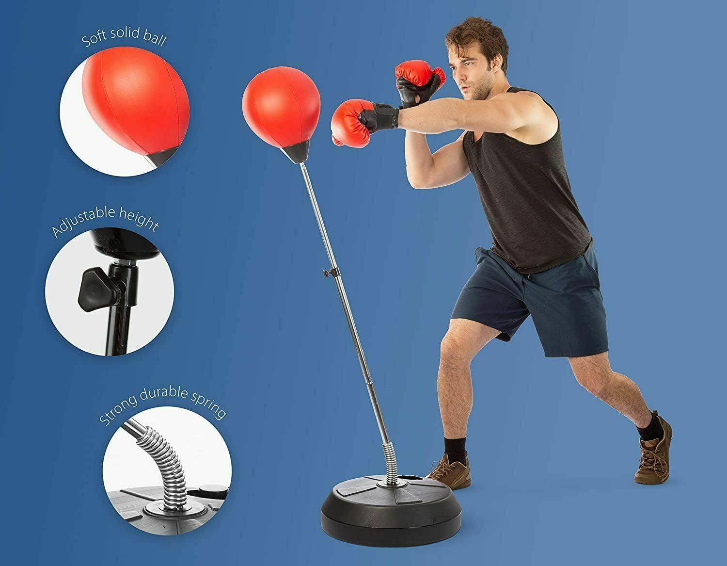 SUWU Punching Bag for Kids Incl Boxing Gloves | 6-12 Years Old Adjustable Kids Punching Bag with Stand | Boxing Bag Set Toy for Boys & Girls