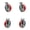 2 Swivel - 2 Rigid, variant on 8 Inch Red Poly on Cast Iron Wheel Swivel Caster with Roller Bearing SCC