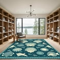 thumbnail image 2 of ODIKA 8'x10' Machine Washable Non-Slip Area Rug, Beachy Teal High Traffic Rug, Blue, 1050376, 2 of 7