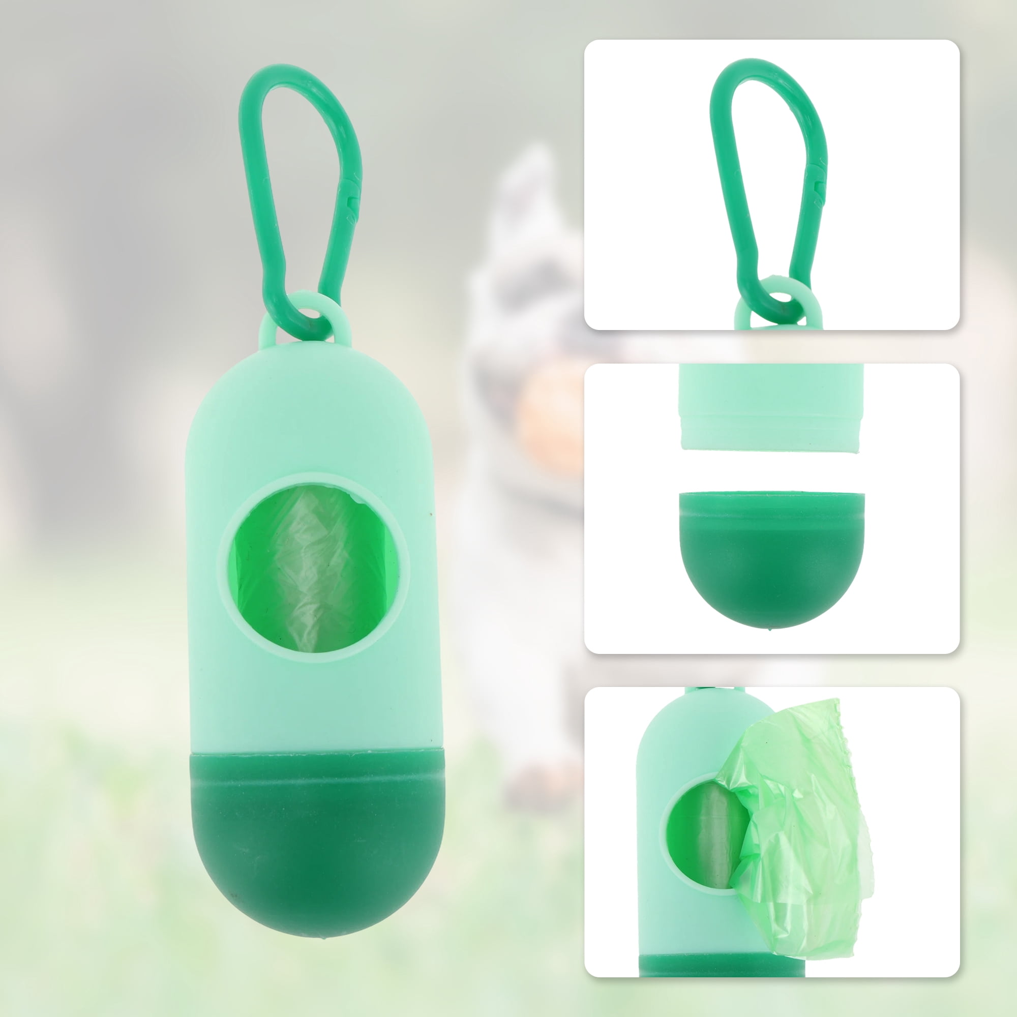 Unique Bargains Pill-shaped Poop Bag Dispenser 4 Pcs Pink, Purple, Green, Blue