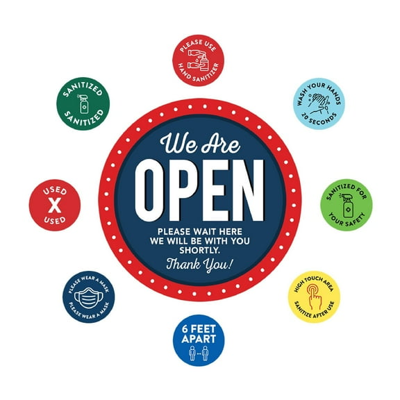 Koyal Wholesale Temporary Store Office Hours for Social Distancing We Are Open, Please Wait Here Business Signs, 50- Pk