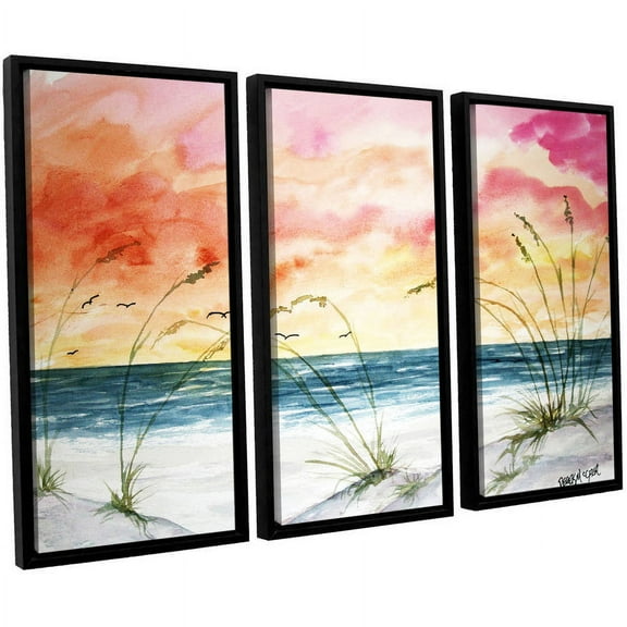 ArtWall Derek Mccrea "Abstract Seascape" 3-Piece Floater-framed Canvas Set
