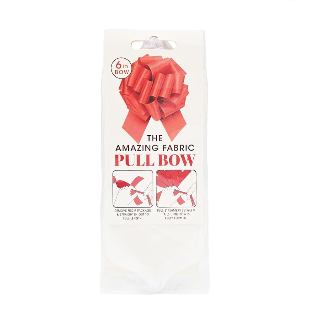 Gwen Studios 6 Inch Pull Bow Value Pack, 12 Count, White
