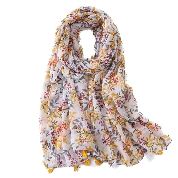 SWSMCLT Women's Fall Scarf Summer Shawl Hawaiian Elegant Scarves Thin Vintage Travel Soft Fringe Uv Protection Style1 One Size