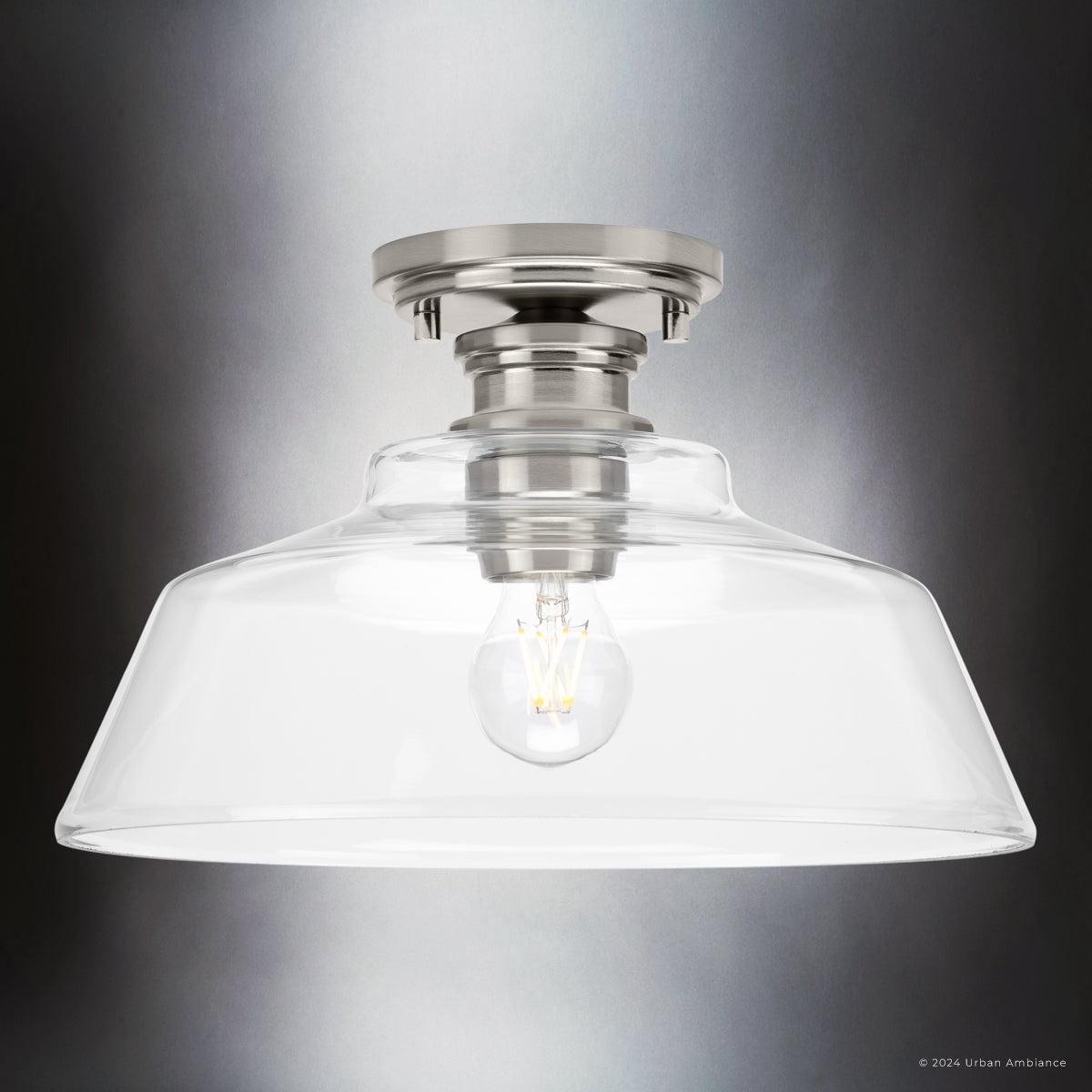Luxury Transitional Ceiling Light, Brushed Nickel, UHP4885