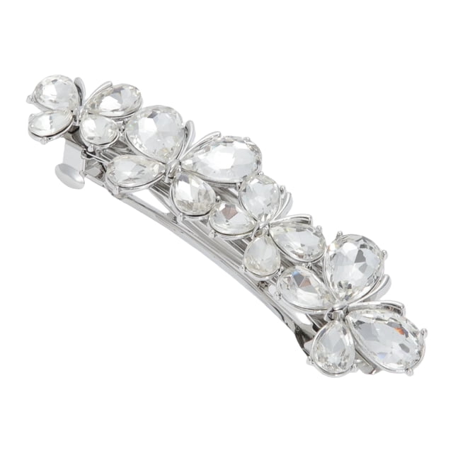 Ofertas Únicas 1 Pc Pinzas para el Cabello Mariposa de Rhinestone Clips para el Cabello Tono Plateado