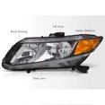 thumbnail image 6 of AJP Distributors Black Housing Amber Reflector Headlights Driving Lights Bumper Signal Corner Lamps Assembly Pair Compatible/Replacement For Honda Civic Sedan Coupe JDM 2012 2013 2014 2015 12 13 14 15, 6 of 8