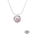 thumbnail image 2 of Delight Jewelry Silvertone Sister Banner on Pink Crystal Heart Hero Ring Charm Necklace, 18", 2 of 4
