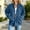 Blue, variant on Womens Full-Zip Ribbed Coat Mock Neck Long Sleeve Loose Fit Casual Comfy Jacket with Pockets Army Green Size M