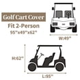 thumbnail image 3 of 210D Black golf cart cover 95x49x62 inches, Universal Fits for EZGO, Club Car, Yamaha Golf Cart, 3 of 4