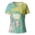 thumbnail image 4 of Jophufed Fashion Woman Causal V-Neck Printing Blouse Short Sleeve T-Shirt Summer Tops Gifts, 4 of 5