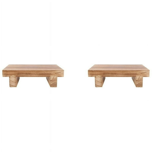 LEEYNEER 2X Wooden Step Stool for Adults Bed Stool for High Beds Kitchen Bathroom Closet Great Wood Step Stool for Adults