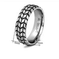 thumbnail image 2 of Emma Manor EM Titanium Steel Ring 6mm Tire Tread Grooved Design Ring for Men, Size 7-11, 2 of 6