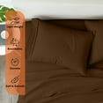 thumbnail image 3 of 1000 Thread Count, 100% Giza Egyptian Cotton Bedding Set, 6-PC Sheets Set, 10 Inch Deep Pocket of Fitted Sheet, Soft Sateen Weave Breathable - Chocolate, Full-XL, 3 of 7