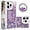 Purple, variant on Liquid Quicksand Case for iPhone 16 Pro 6.3" with Diamond Kickstand, Soft TPU Luxury Fun Glitter Sparkle Flowing Clear Bling Cover Case for Apple iPhone 16 Pro. -Silver