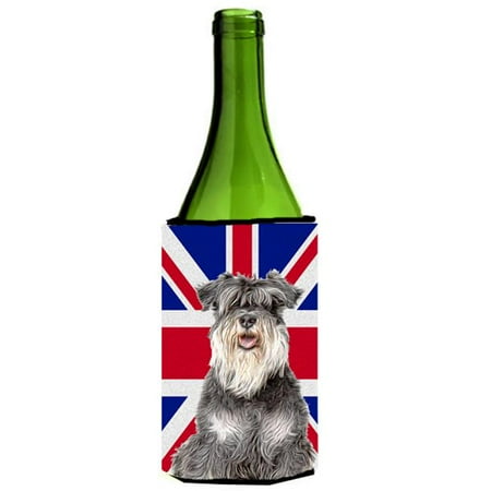 

Schnauzer with English Union Jack British Flag Wine bottle sleeve Hugger
