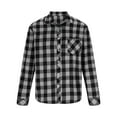 thumbnail image 5 of CCRFTGI Mens Flannel Shirt Causal Long Sleeve Plaid Shirts Big and Tall Button Down Shirts Jacket Soft Winter Shirts with Pockets Gray 2XL, 5 of 5