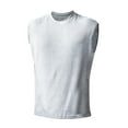 thumbnail image 4 of Turilly Men's Leisure Sport Lightweight Fitness Knit Sleeveless Shirt Threaded Strip High Stretch Crew-Neck Tank Top, 4 of 5