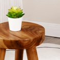 thumbnail image 3 of Teak 9” Round Plant Stand |Wood Counter Stool |Dip Dyed Wood Plant Stand |Wood Accent Stool |Accent Side Table | (16" Tall(1 Pack)), 3 of 9