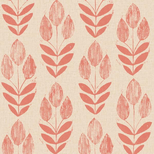 Beacon House Scandinavian Red Block Print Tulip Wallpaper Beacon House Scandinavian Red Block Print Tulip Wallpaper