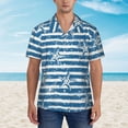 thumbnail image 6 of Picia Ocean on Striped Gentle Cotton Regular Fit Short Sleeve Casual Hawaiian Shirt for Men-Large, 6 of 9
