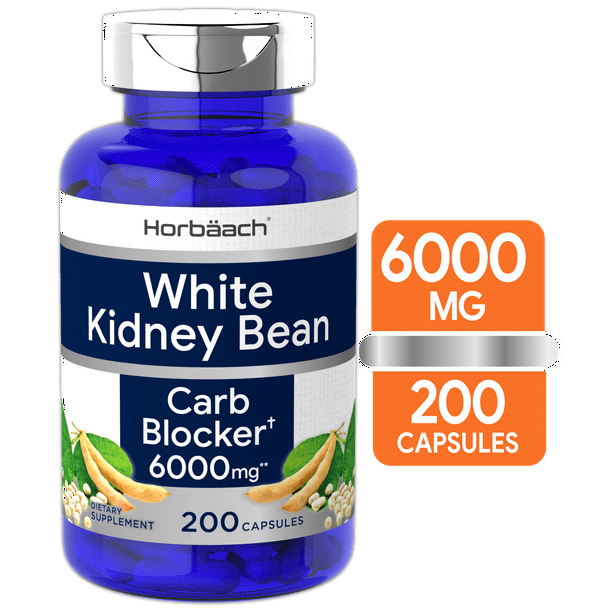 White Kidney Bean Carb Blocker 6000 mg 200 Capsules NonGMO