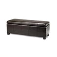 thumbnail image 1 of Safavieh Madison Banquette de Rangement en Cuir Marron, 1 of 5