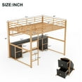 thumbnail image 3 of Full Size Loft Bed with Desk, Full Loft Bed Frame with Storage Drawers, Cabinets, Bedside Tray, Charging Station, USB and Socket for Bedroom, No Box Spring Needed, Easy Assembly, 3 of 7