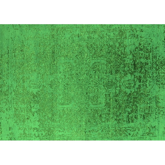 Ahgly Company Indoor Rectangle Oriental Green Industrial Area Rugs, 5' x 8'