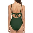 thumbnail image 4 of Attraco Womens One Piece Swimsuit Scalloped High Cut Backless Monokini Bathing Suit, 4 of 6