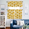 thumbnail image 2 of Golden Chrysanthemum Kitchen Curtains Sets for Windows 24 Inch Length, Farmhouse Bees Floral Burlap Rod Pocket Window Treatments Tier Curtains and Valances Set for Bedroom/Bathroom, 2 of 8