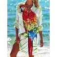 thumbnail image 6 of Beach Cover Ups for Women Summer Button Down Midi Shirt Dresses Vacation Swimwear Coverup, 6 of 10