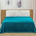 thumbnail image 3 of Unique Bargains Microfiber Plush Fleece Blanket for Sofa Bed, King, Teal Blue, 3 of 8