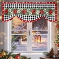 thumbnail image 6 of Christmas Tie Up Valances Curtain, Winter Floral Snowflakes Vintage Black White Geeks Adjustable Rod Pocket Short Window Treatment Tie Up Curtains Valances for Kitchen Living Room Bathroom 42x12 In, 6 of 9