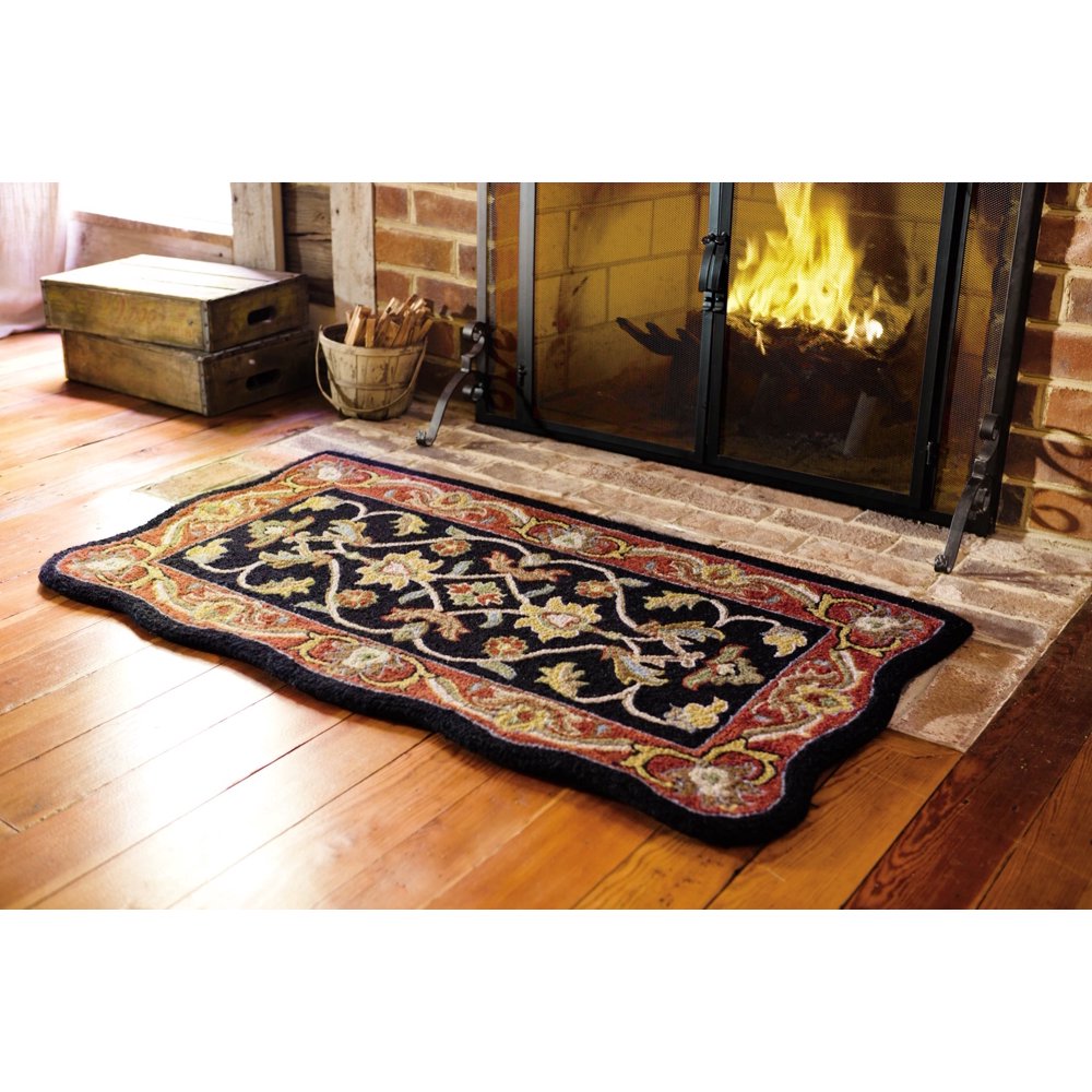 Hand Tufted Fire Resistant Scalloped Wool McLean Hearth Rug Walmart
