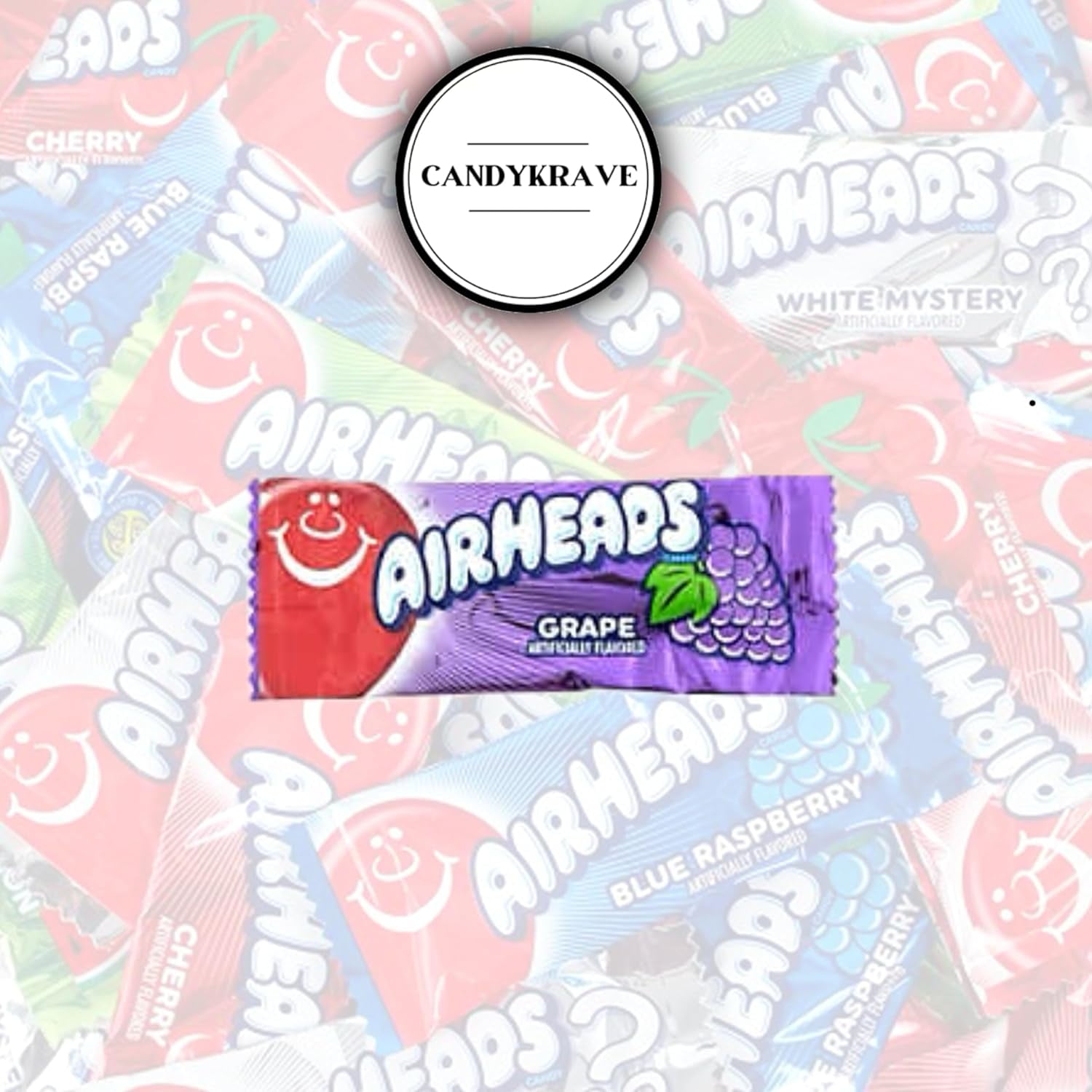 Airheads Candy Mini Bars, Grape Flavor, 40 Pieces Bulk Bag, Individually Wrapped Non-Melting Chewy Fruit Taffy, Gluten Free, Perfect for Birthdays, Parties & Pantry (1 lbs)