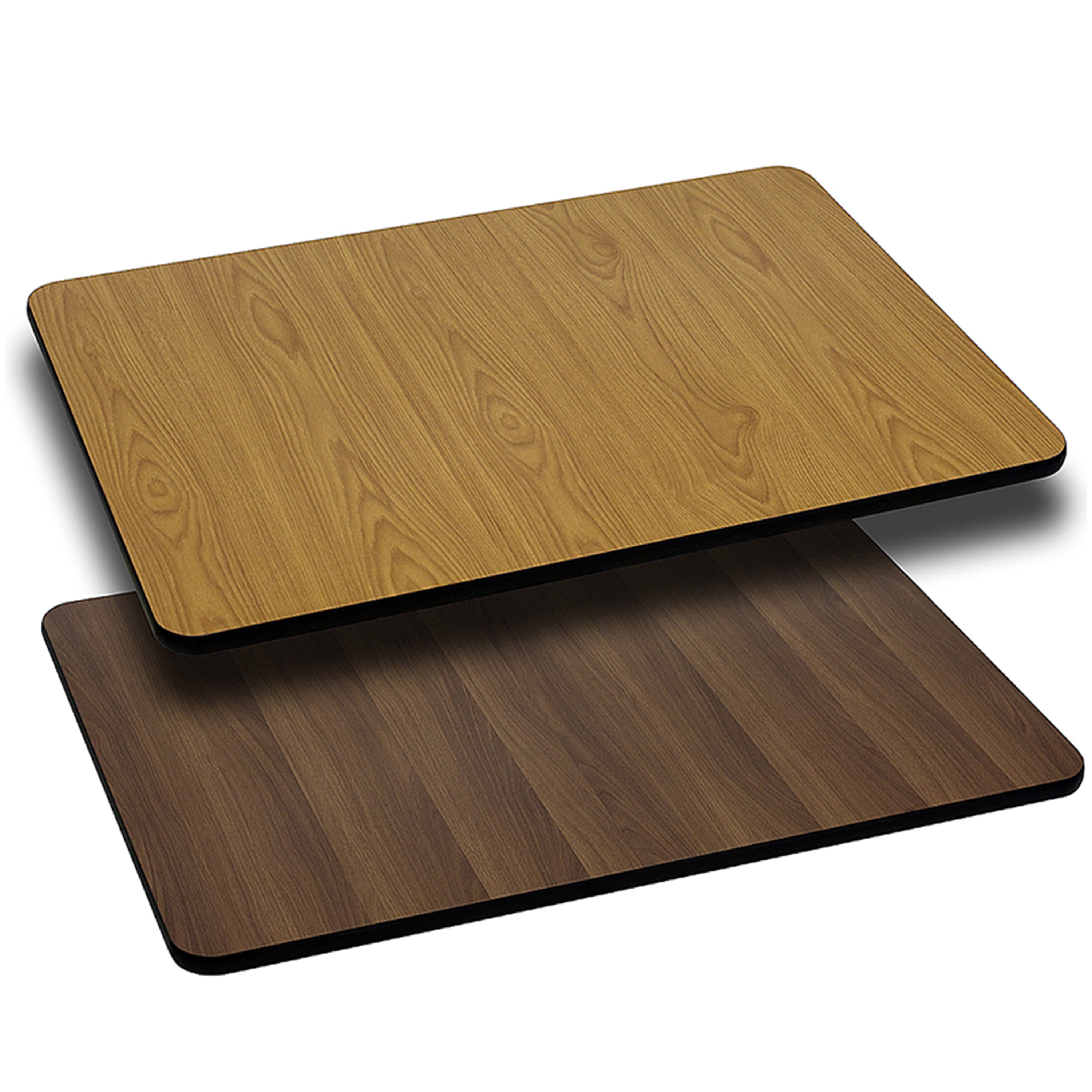 Table Height Restaurant Table 24" x 42" Walnut Laminate Table Top With Base 