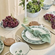 Stone Lain Esme 32-Piece Dinnerware Set with Pasta Bowls Porcelain, Service for 8, Green