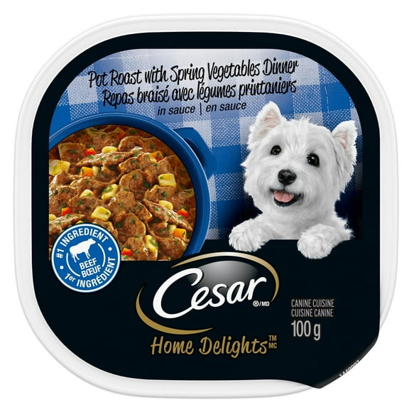 Cesar Home Delights Pot Roast with Spring Vegetables Soft Wet Dog food, 100g