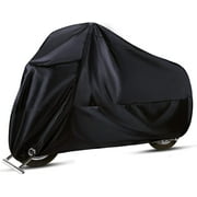 Motorcycle Cover Waterproof, 420T Oxford Motorbike Cover All Season Dust UV Protection Durable Tear Resistant