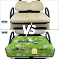 thumbnail image 6 of COEQINE Bag-Style Foldable Golf Cart Seat Cover, Compact Carry Design with Handle, Universal 51.2"x30.3" for Most 2-Seaters, Quilted Polyester, 4 Front Pockets, Green Golf Grit Print, 6 of 8